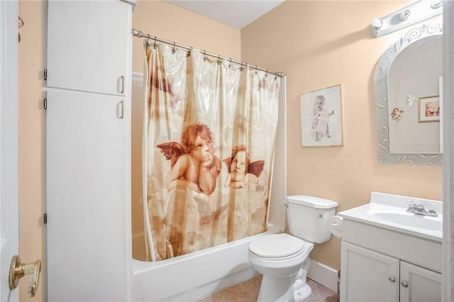 69310 Jenkins Rd, Covington, LA 70433 - full bathroom with vanity, shower / bath combo, toilet, and tile patterned flooring