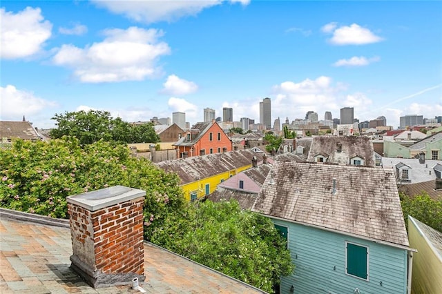 aerial view with a city view