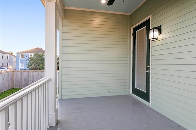 balcony featuring a porch