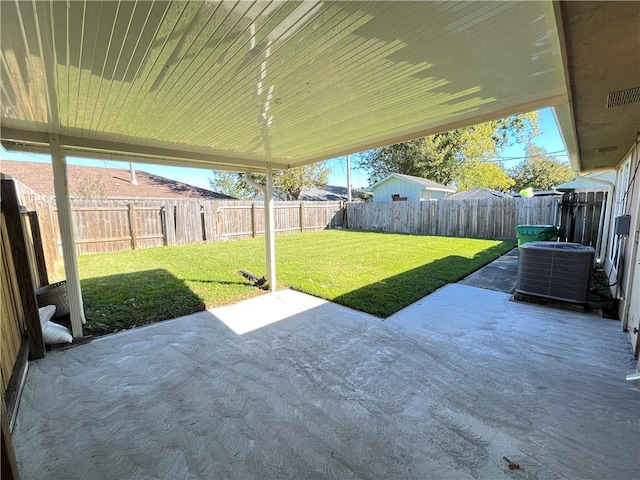 view of patio / terrace featuring central air condition unit