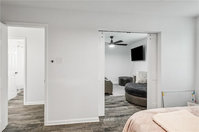 bedroom featuring dark hardwood / wood-style floors