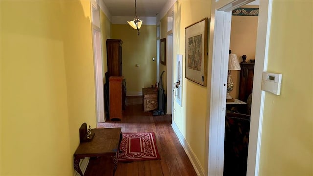 hall featuring dark hardwood / wood-style flooring