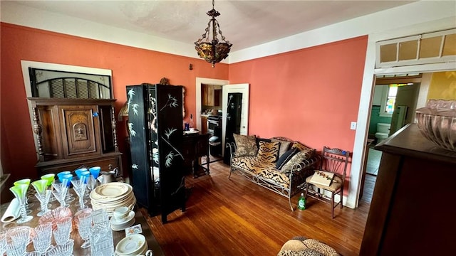 interior space with hardwood / wood-style floors