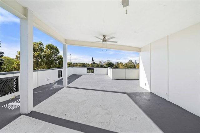 view of patio / terrace featuring ceiling fan