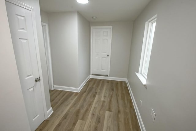 hall featuring light hardwood / wood-style floors