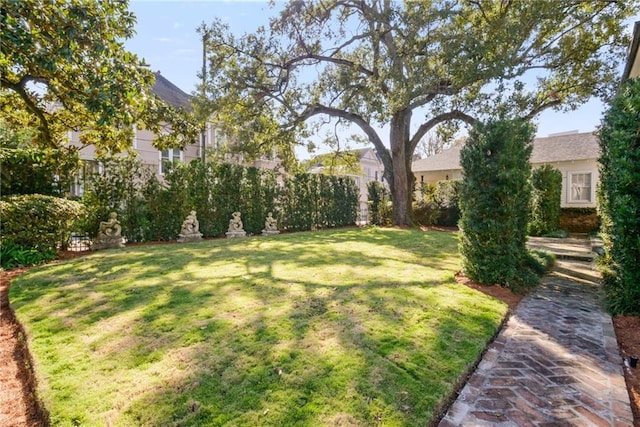 view of yard with fence