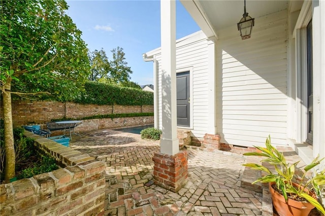 view of patio / terrace with a fenced backyard