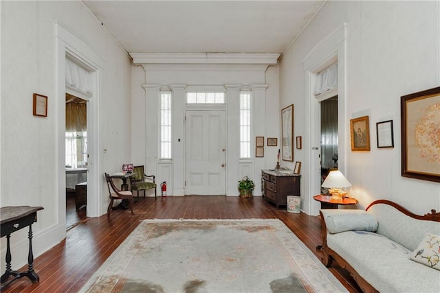 2513 Red Lick Rd, Lorman, MS 39096 - foyer featuring wood-type flooring and crown molding