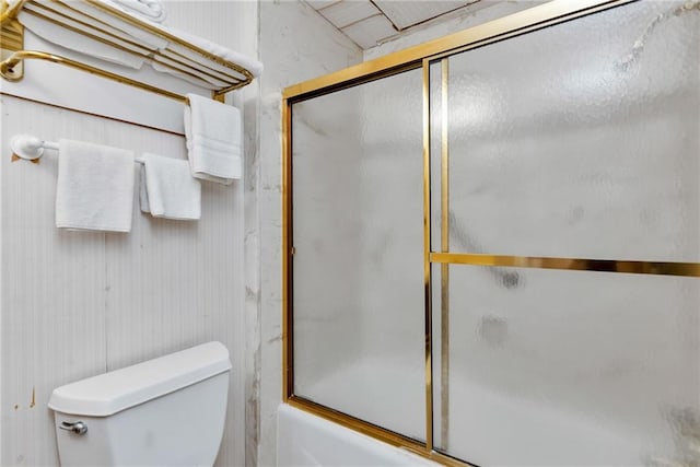 2513 Red Lick Rd, Lorman, MS 39096 - bathroom with toilet and bath / shower combo with glass door