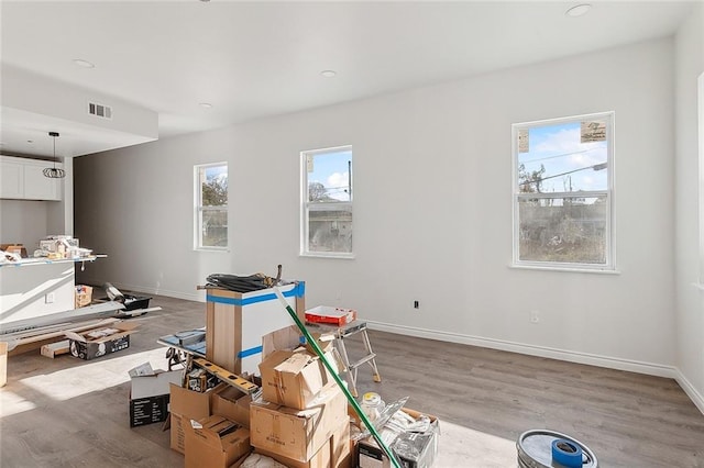 misc room with hardwood / wood-style flooring