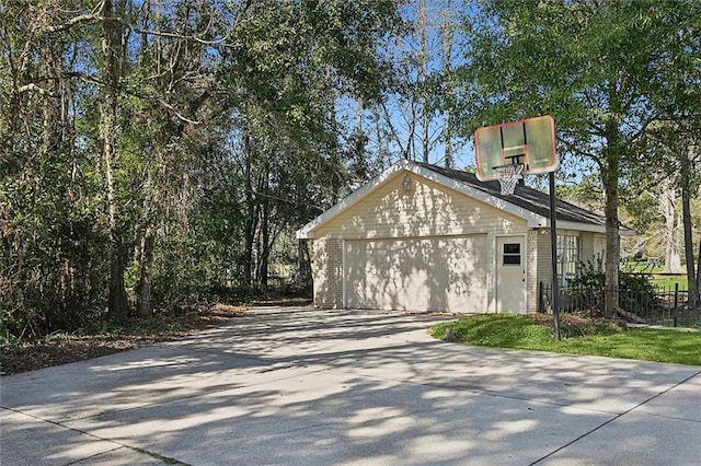 view of garage