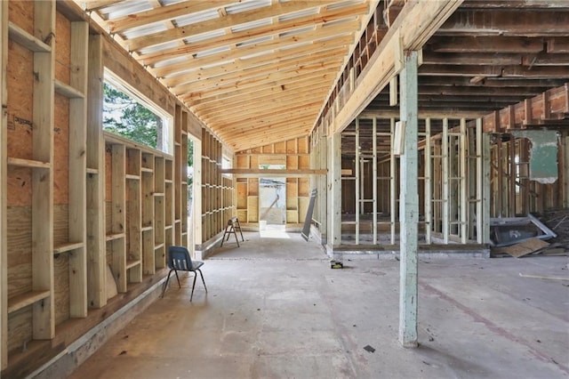 miscellaneous room with vaulted ceiling