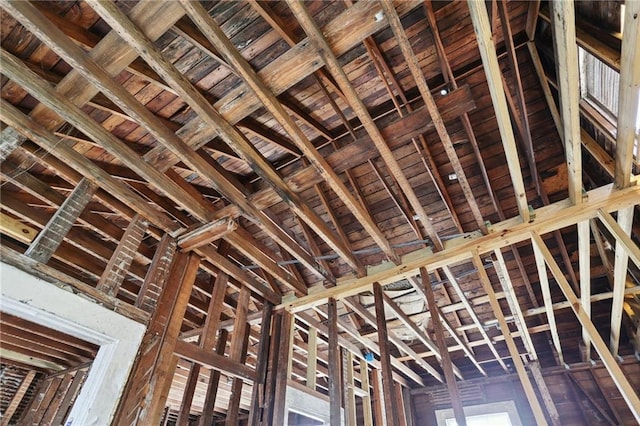 misc room featuring lofted ceiling