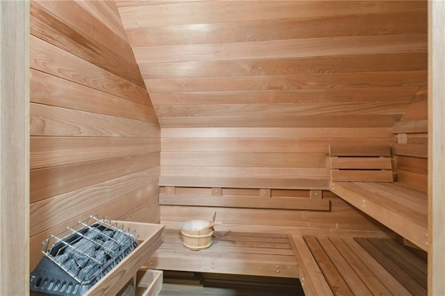 view of sauna