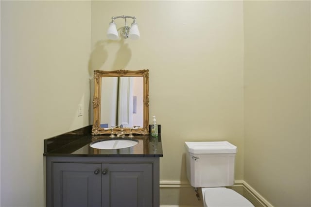 bathroom with toilet and vanity