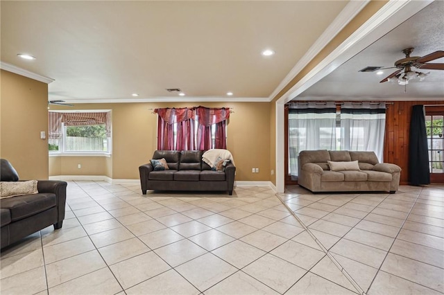 3733 Rockford Hts, Metairie, LA 70002 - tiled living room featuring ornamental molding
