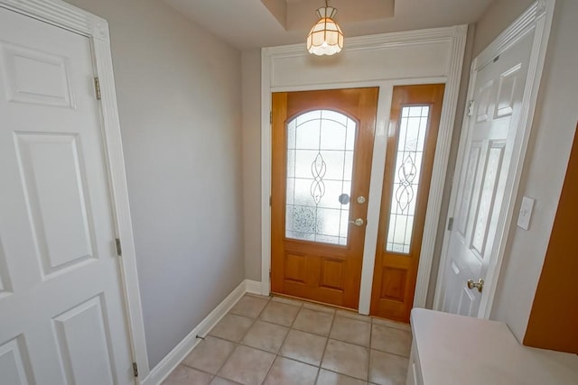 view of tiled foyer