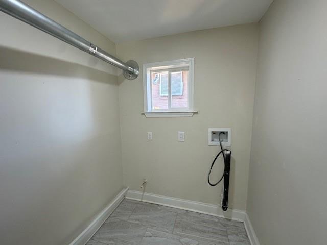 laundry room featuring washer hookup