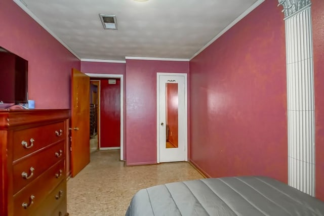 bedroom featuring ornamental molding