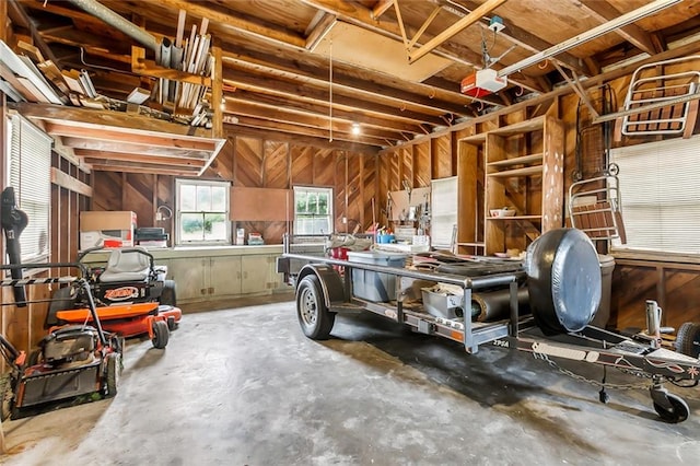 misc room with concrete flooring