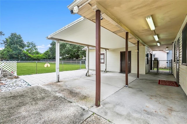 view of patio featuring a carport