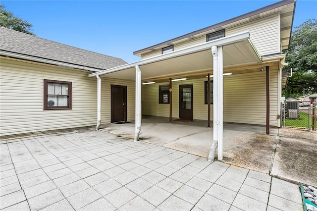 view of patio / terrace with a carport