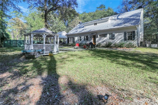 view of yard with a gazebo