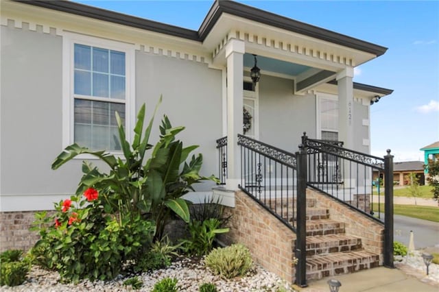 view of home's exterior featuring a porch