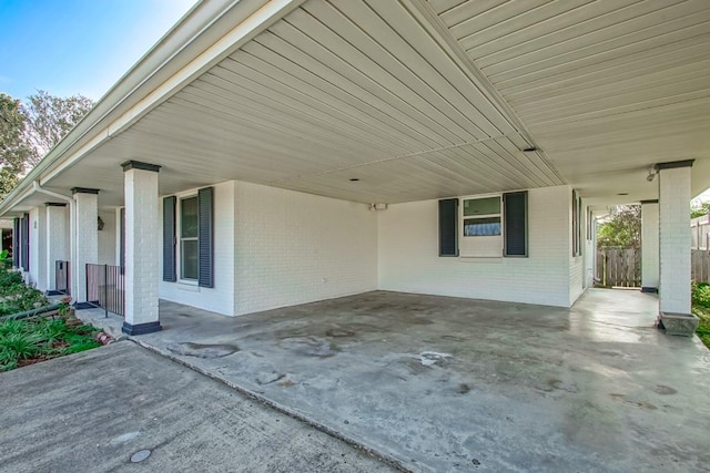 view of patio / terrace featuring a carport