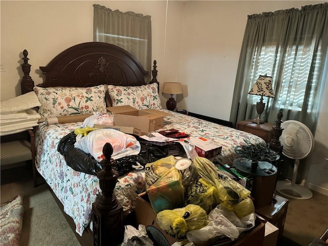 bedroom featuring carpet