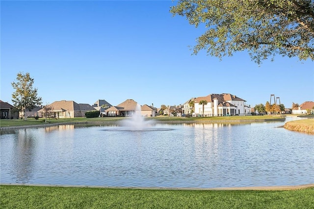 view of water feature with a residential view