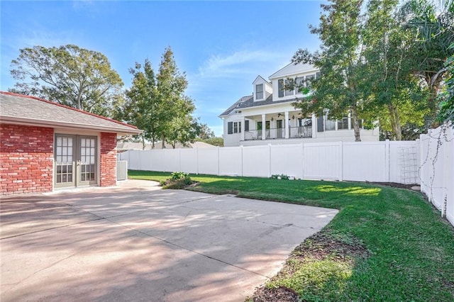 exterior space featuring french doors