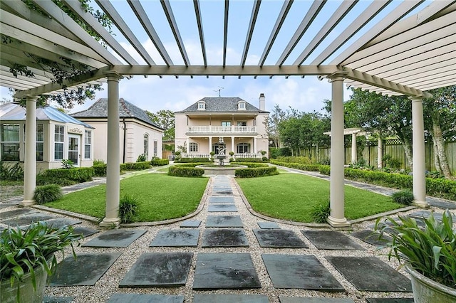 3832 Edenborn Ave, Metairie, LA 70002 - view of patio / terrace with a pergola and a balcony