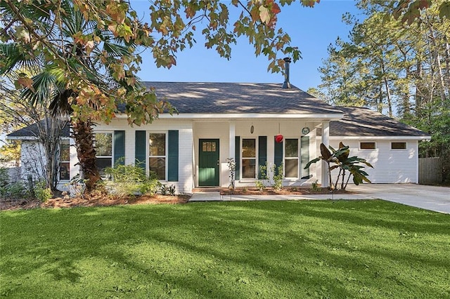 view of front of house with a front yard