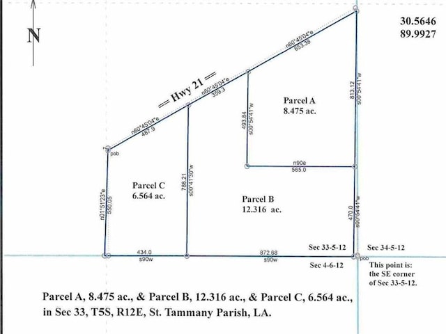 ParcelB Highway 21, Bush LA, 70431 land for sale