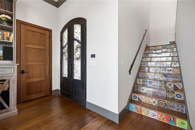 foyer featuring dark hardwood / wood-style flooring