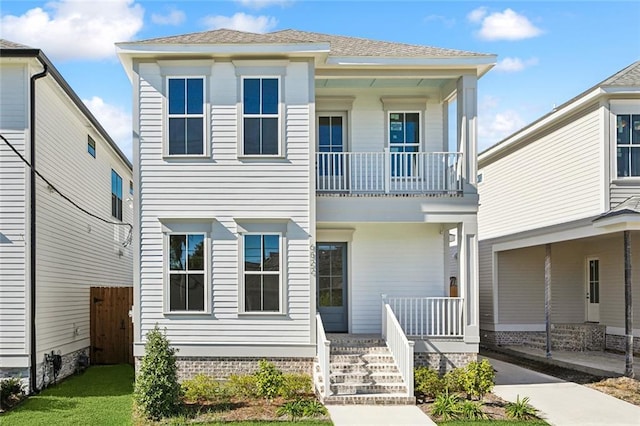 view of front of property with a porch