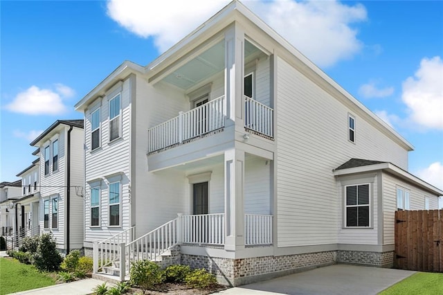 exterior space with a balcony