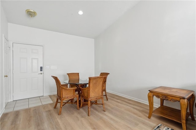 dining room with light wood-type flooring