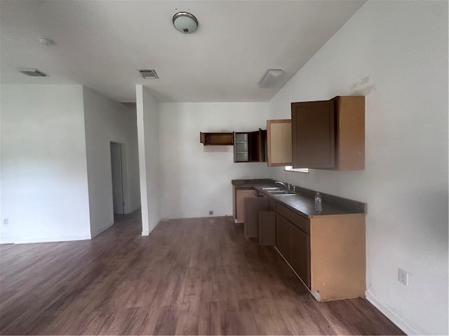 kitchen featuring dark hardwood / wood-style flooring and sink