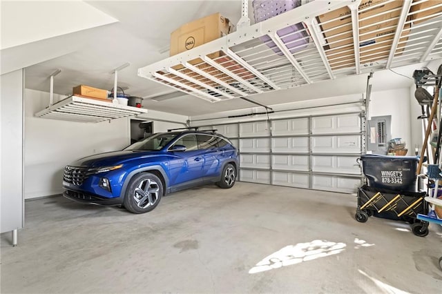 garage with electric panel