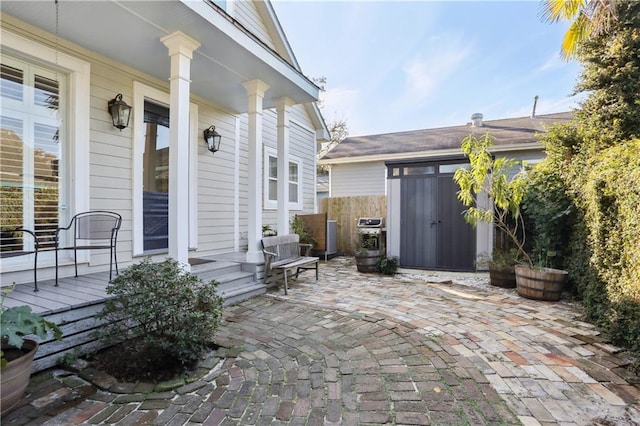 view of patio with a porch