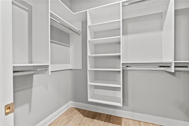 walk in closet featuring hardwood / wood-style flooring