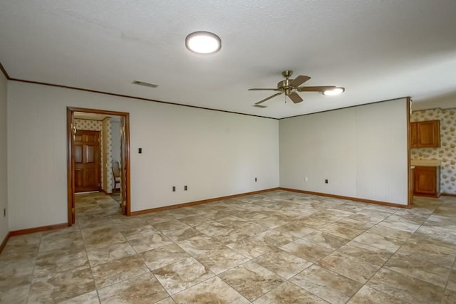 spare room featuring ceiling fan