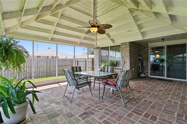 20 Cocodrie Ct, Kenner, LA 70065 - sunroom / solarium with outdoor dining space, ceiling fan, and a wealth of natural light