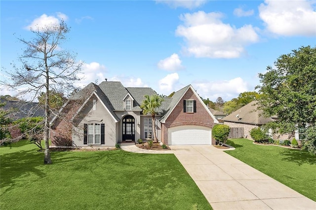 view of front of house with a front lawn