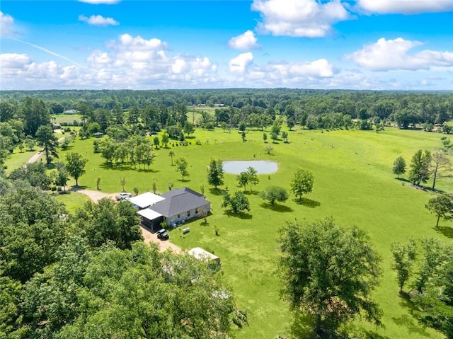 drone / aerial view with a rural view