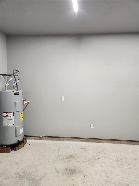 utility room with electric water heater