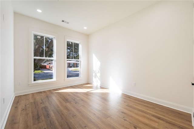 empty room featuring wood-type flooring