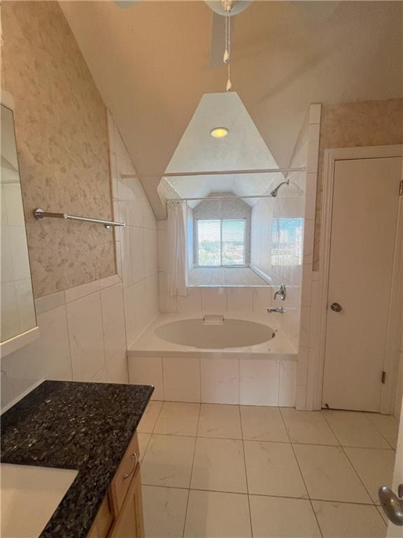 bathroom featuring tile patterned floors and vanity